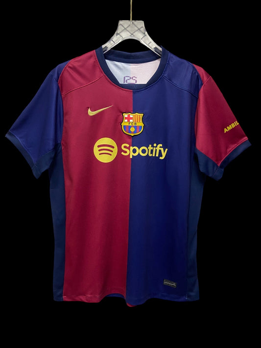 Maillot de football FC Barcelone domicile My Store 4, bicolore rouge et bleu, avec logos Nike, Spotify et HCR-ACNUR.