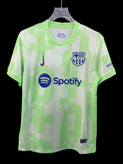 Maillot de football My Store 4 homme vert vif, motif abstrait, col rond, manches courtes, 100% polyester recyclé.