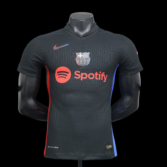 Maillot de football FC Barcelone homme noir avec logo Spotify et Nike. Tissu Dri-FIT.
