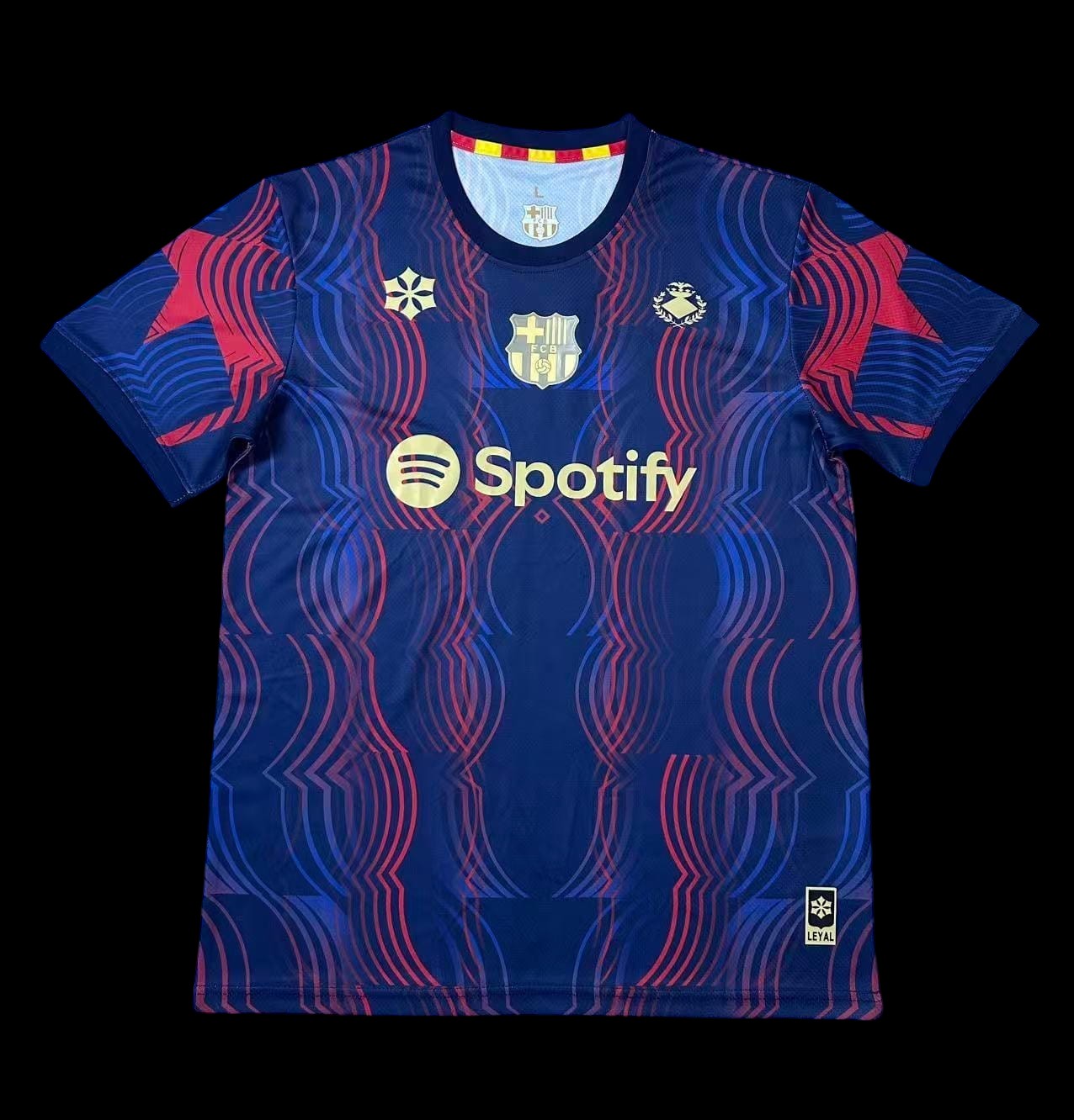 Maillot de football My Store 4 bleu marine et rouge pour homme, tissu respirant, logo FC Barcelone et sponsor Spotify
