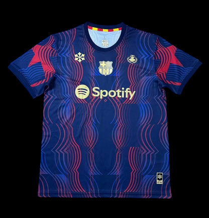 Maillot de football My Store 4 bleu marine et rouge pour homme, tissu respirant, logo FC Barcelone et sponsor Spotify