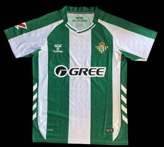 Maillot de football My Store homme vert et blanc à rayures, col rond, tissu respirant, idéal pour le sport.
